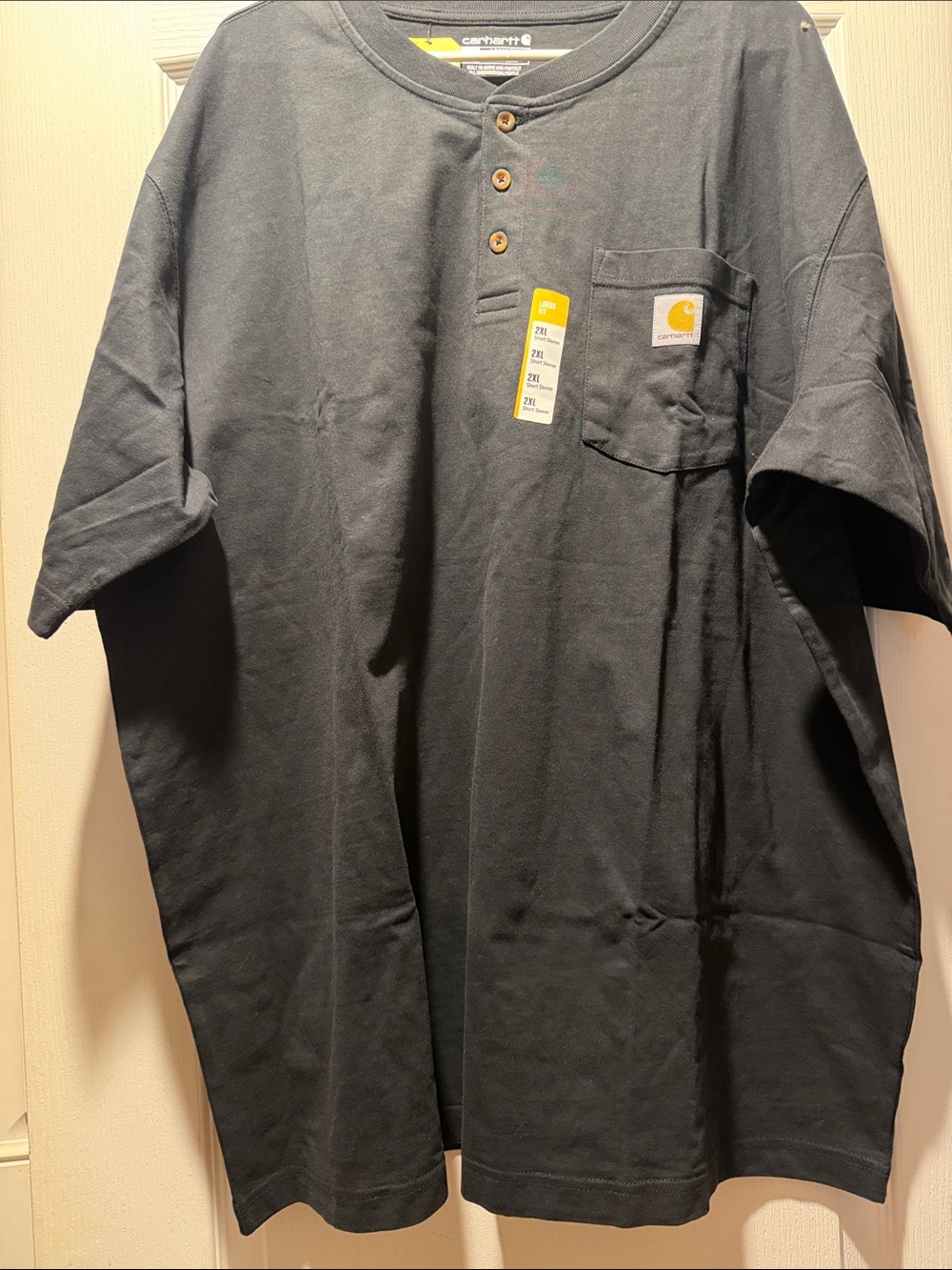 Carhartt Short-Sleeve Henley Pocket Tee in Black